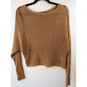 Express Pullover Open Knit Long Sleeved Cropped Sweater Size M
